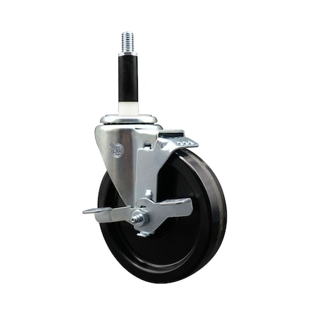 Service Caster 5'' Phenolic Swivel 7/8'' Expanding Stem Caster with Brake SCC-EX20S514-PHS-TLB-78